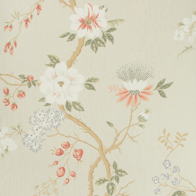 Cole & Son Wallcovering Camellia Coral/D Egg/Ednil COLE & SON BOTANICAL BOTANICA PAPER - 100% United Kingdom Horizontal: and Vertical: 24 20.5 - My Fabric Connection -