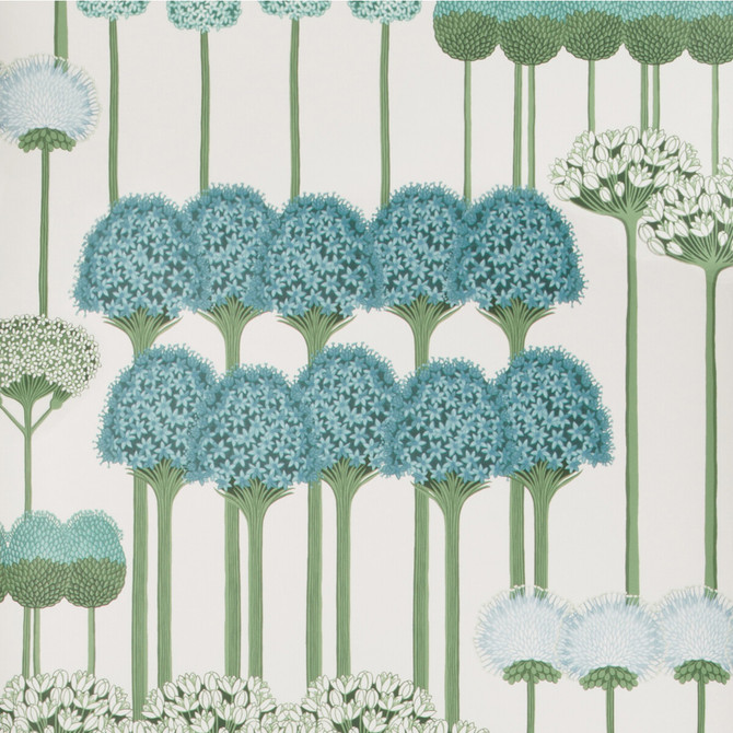 Cole & Son Wallcovering Allium Teal/Jade/White COLE & SON BOTANICAL BOTANICA PAPER - 100% United Kingdom Horizontal: and Vertical: 30 20.5 - My Fabric Connection -