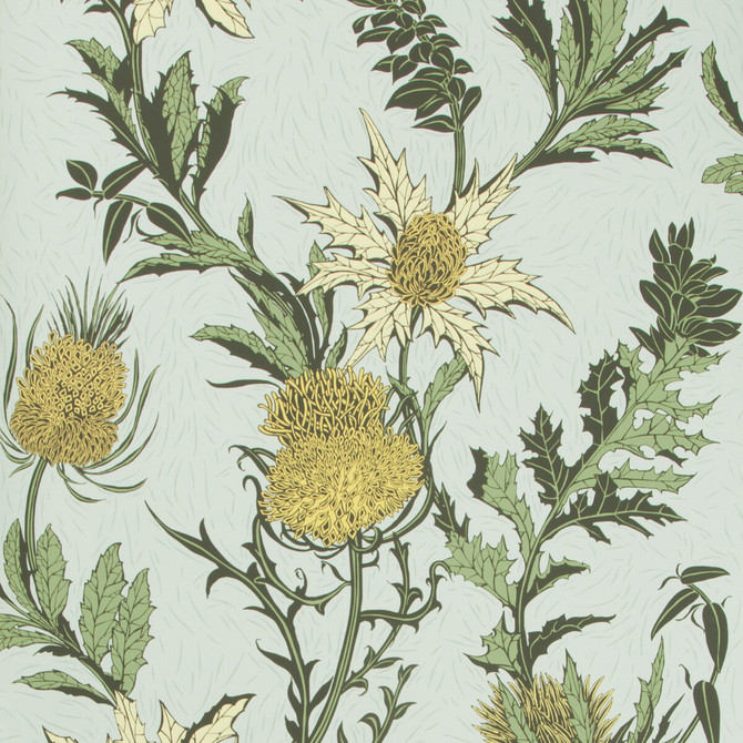 Cole & Son Wallcovering Thistle Lemon/Olive/D Egg Wallcovering PAPER - 100% United Kingdom </p><p>Repeat: H: , V: 25.2 20.5 - My Fabric Connection -