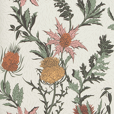 Cole & Son Wallcovering Thistle A Pink/Orange/Parch