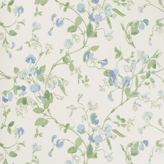 Cole & Son Wallcovering Sweet Pea Blue COLE & SON ARCHIVE ANTHOLOGY PAPER - 100% United Kingdom Horizontal: and Vertical: 15 20.5 - My Fabric Connection -