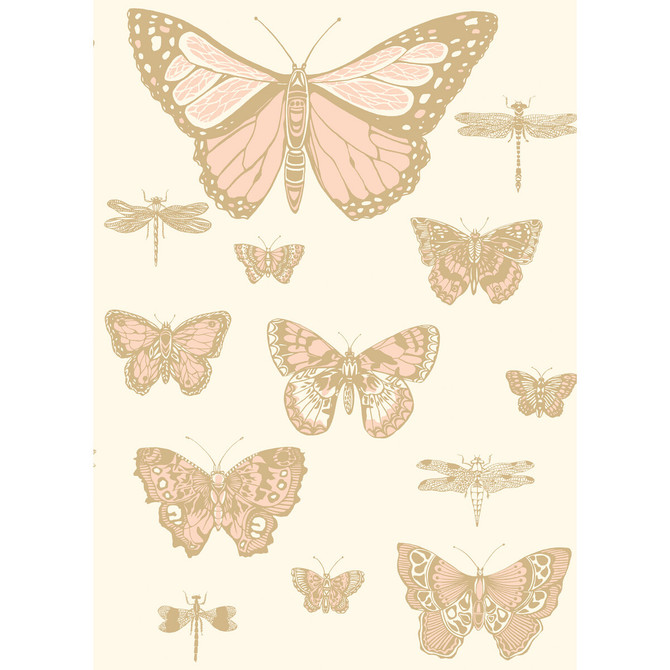 Cole & Son Wallcovering Butterflies & Dragonflies Pink On Ivry Wallcovering PAPER - 100% United Kingdom </p><p>Repeat: H: , V: 28.3 20.5 - My Fabric Connection -