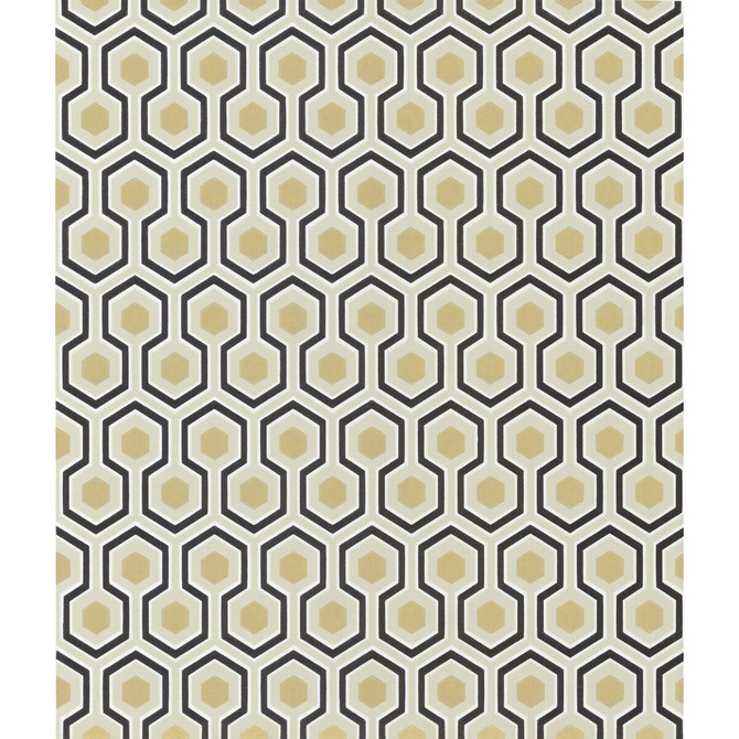 Cole & Son Wallcovering Hicks' Hexagon Black/G COLE & SON NEW CONTEMPORARY PAPER - 100% United Kingdom Horizontal: 20.5 and Vertical: 4 20.5 - My Fabric Connection -