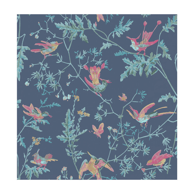 Cole & Son Wallcovering Hummingbirds Indigo Multi-Colour COLE & SON ARCHIVE ANTHOLOGY PAPER - 100% United Kingdom Horizontal: and Vertical: 21.1 20.5 - My Fabric Connection -