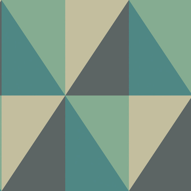 Cole & Son Wallcovering Apex Grand Teal COLE & SON GEOMETRIC II PAPER - 100% United Kingdom Horizontal: and Vertical: 27 27 - My Fabric Connection -