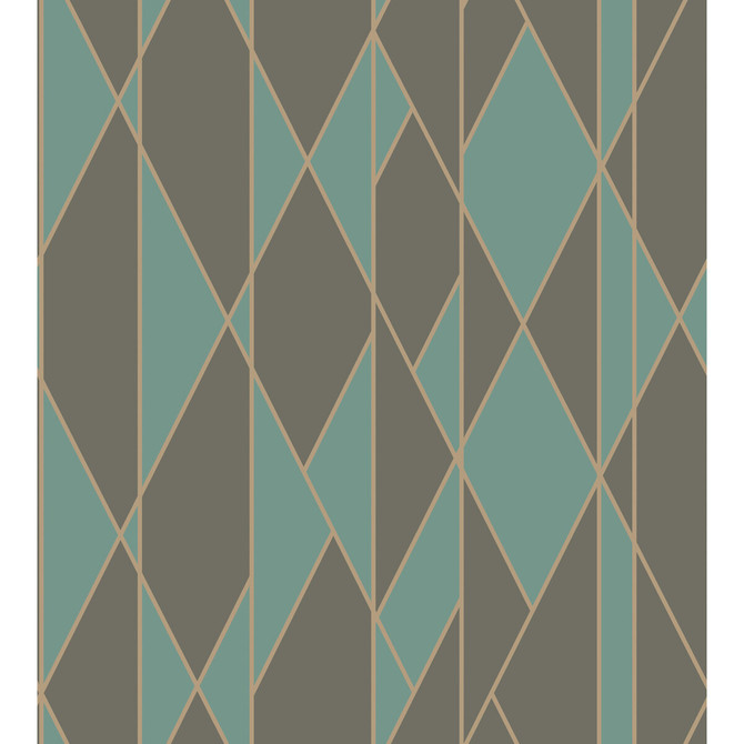 Cole & Son Wallcovering Oblique Teal And Black Wallcovering PAPER - 100% United Kingdom </p><p>Repeat: H: , V: 30 27 - My Fabric Connection -