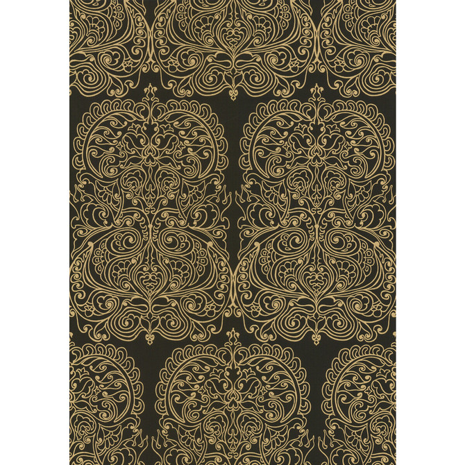 Cole & Son Wallcovering Alpana Gold/Onyx Wallcovering PAPER - 100% United Kingdom </p><p>Repeat: H: 0, V: 30 20.5 - My Fabric Connection -