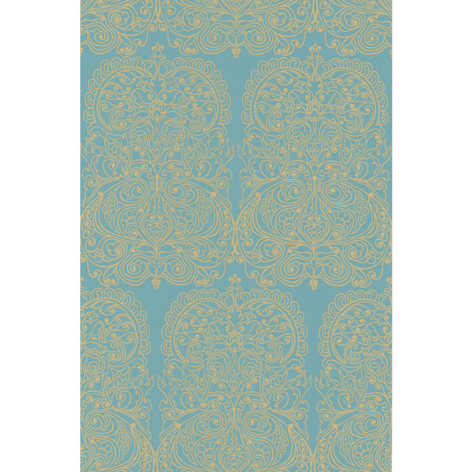 Cole & Son Wallcovering Alpana Gold/Aqua COLE & SON NEW CONTEMPORARY II PAPER - 100% United Kingdom Horizontal: and Vertical: 30 20.5 - My Fabric Connection -