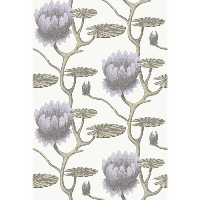 Cole & Son Wallcovering Summer Lily Lilac/Grn/Wt CONTEMPORARY RESTYLED PAPER - 100% United Kingdom Horizontal: 27 and Vertical: 19.75 27 - My Fabric Connection -