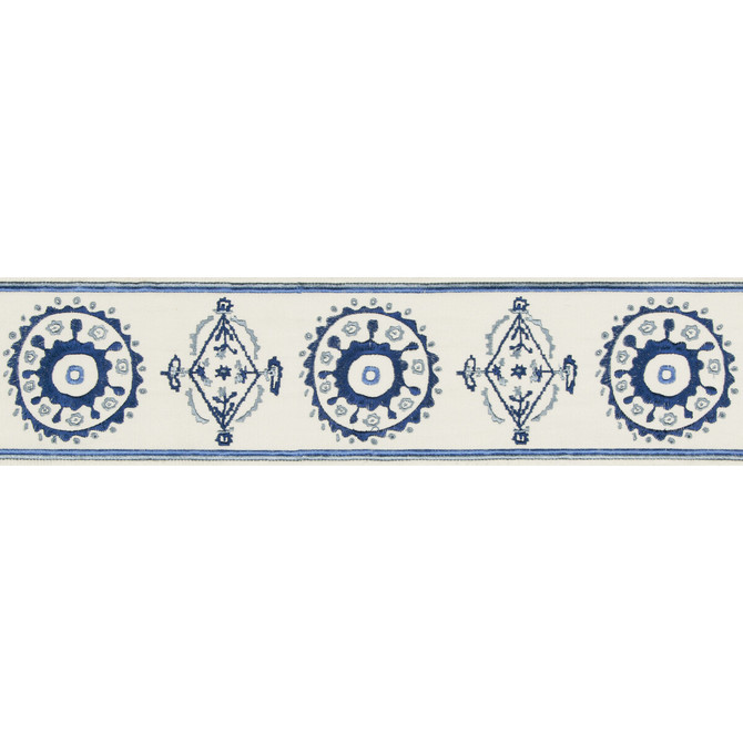 Lee Jofa Trim Belles Tape Blue/Navy SUZANNE KASLER THE RIVIERA COLLECTION POLYESTER - 57%;RAYON - 43% India Horizontal: 4.52 and Vertical: 7.87 4.52 - My Fabric Connection -