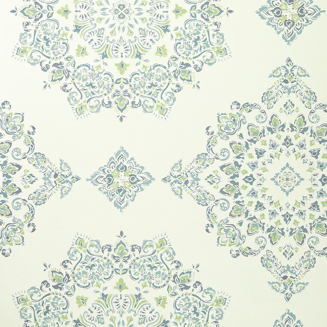 Baker Lifestyle Wallcovering Parvani Teal/Lime ECHO HEIRLOOM INDIA NON WOVEN - 100% United Kingdom Horizontal: and Vertical: 26.792 26.989 - My Fabric Connection -