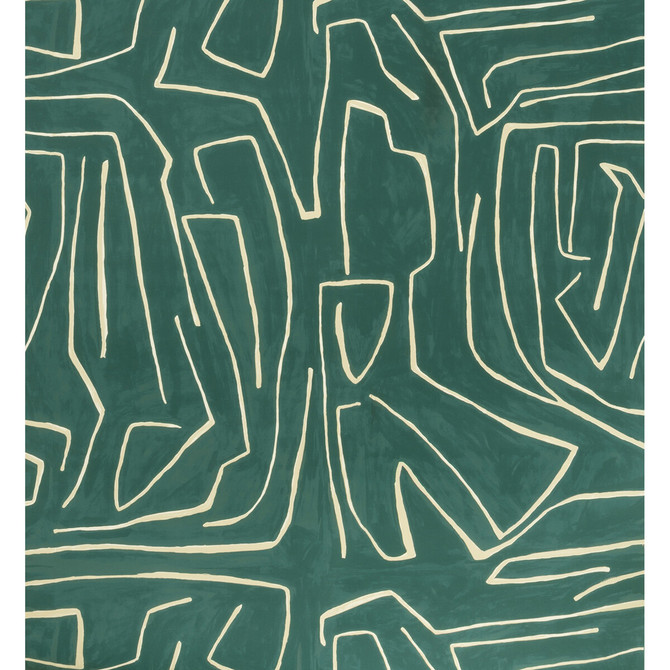 Groundworks Wallcovering Graffito Teal/Pearl KELLY WEARSTLER WALLPAPERS II PAPER - 100% United States Horizontal: 54 and Vertical: 54 54 - My Fabric Connection -