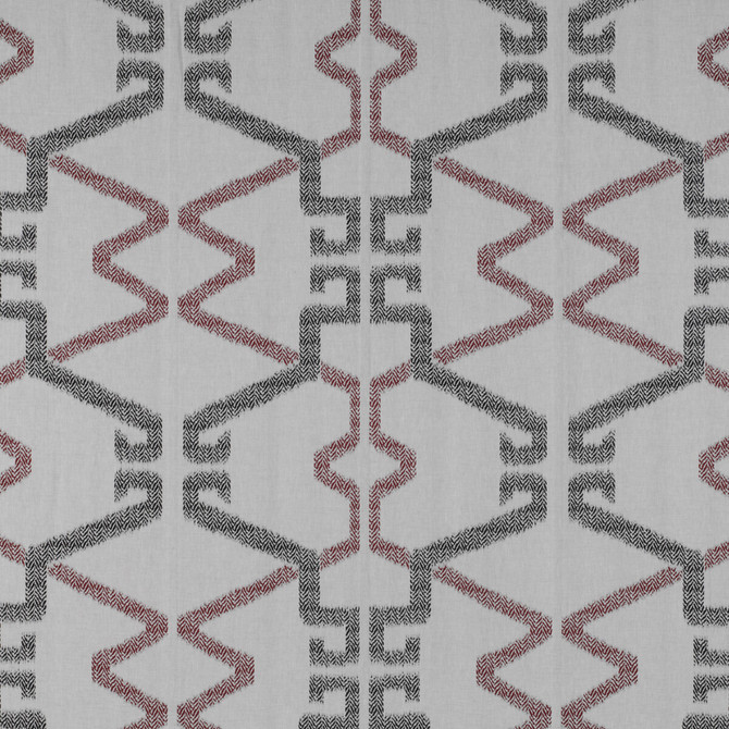 Gaston Y Daniela Fabric Caprera Onyx/Rojo TIERRAS LINEN - 90%;POLYESTER - 10% Turkey Horizontal: 28.93 and Vertical: 28.93 118 - My Fabric Connection -