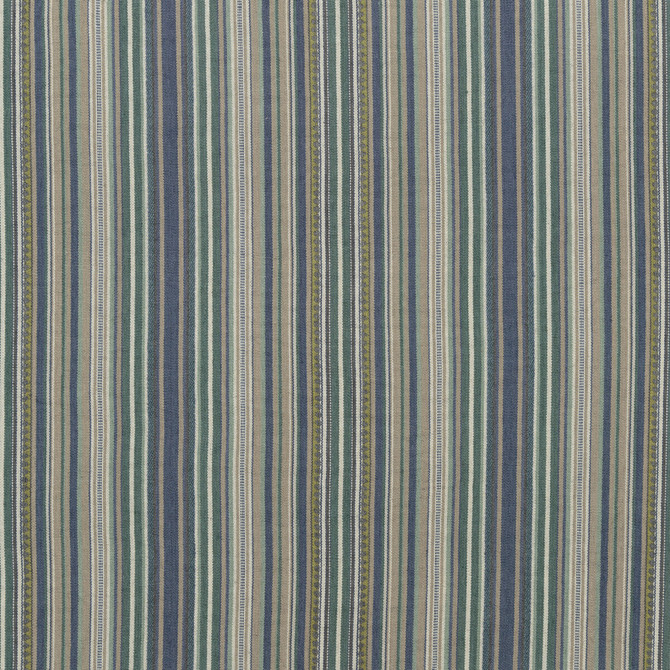 Mulberry Fabric Tapton Stripe Teal/Indigo FESTIVAL COTTON - 53%;JUTE - 47% India - Horizontal: 17.73 and Vertical: - 53.978 - My Fabric Connection -