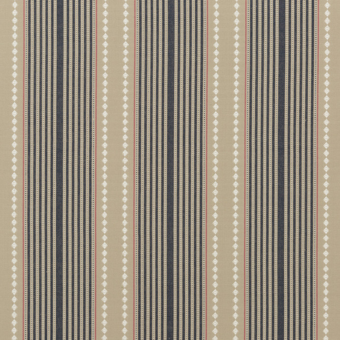 Mulberry Fabric Brighton Stripe Indigo/Linen Fabric COTTON - 100% India HEAVY </p><p>Repeat: H: 10.638, V: 0.788 53.19 - My Fabric Connection -