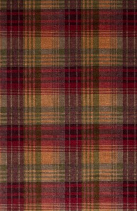 Mulberry Fabric Velvet Ancient Tartan Plum
