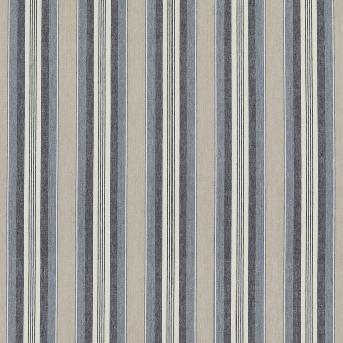Threads Fabric Lovisa Indigo GREAT STRIPES LINEN - 65%;COTTON - 35% India HEAVY Horizontal: 7.683 and Vertical: - 53.978 - My Fabric Connection -