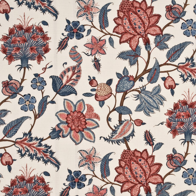 G P & J Baker Fabric Baker'S Indienne Blue/Pink Fabric LINEN - 88%;NYLON - 12% United Kingdom HEAVY </p><p>Repeat: H: 26.398, V: 24.822 53.19 - My Fabric Connection -