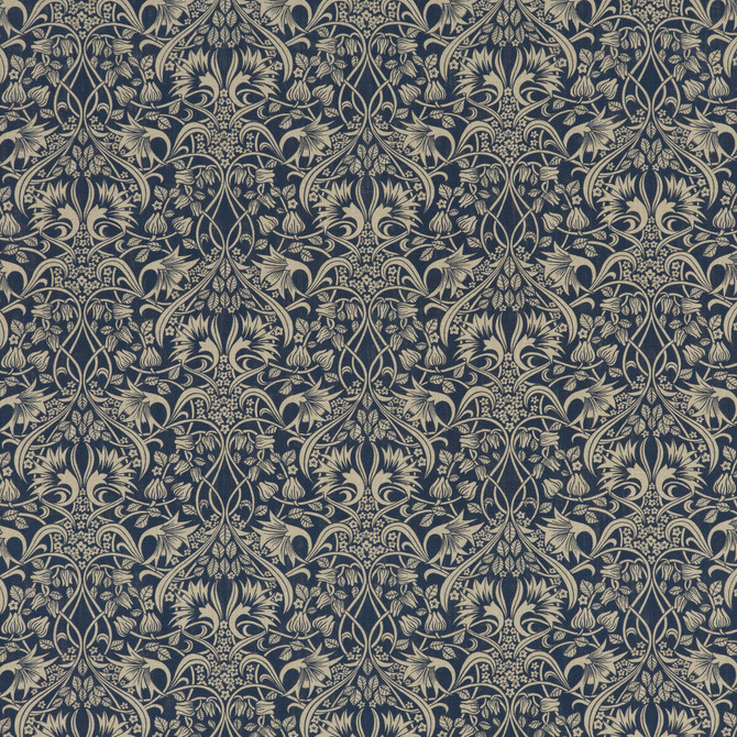 G P & J Baker Fabric Fritillerie Indigo ORIGINALS V VISCOSE - 85%;LINEN - 15% United Kingdom HEAVY Horizontal: 13.002 and Vertical: 13.396 53.978 - My Fabric Connection -