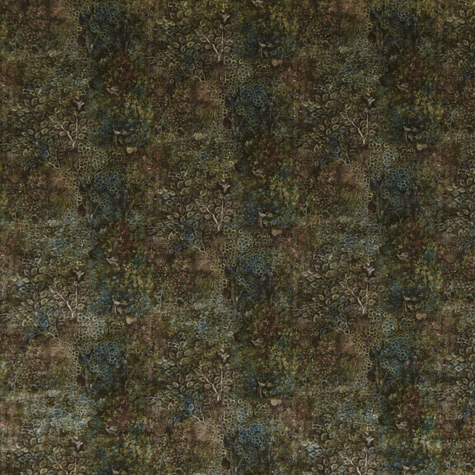 G P & J Baker Fabric Persian Garden Velvet Teal/Spice EAST TO WEST VISCOSE - 55%;COTTON - 45% Italy HEAVY Horizontal: 27.186 and Vertical: 15.76 54.372 - My Fabric Connection -