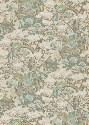 G P & J Baker Fabric Rockbird Signature Soft Blue