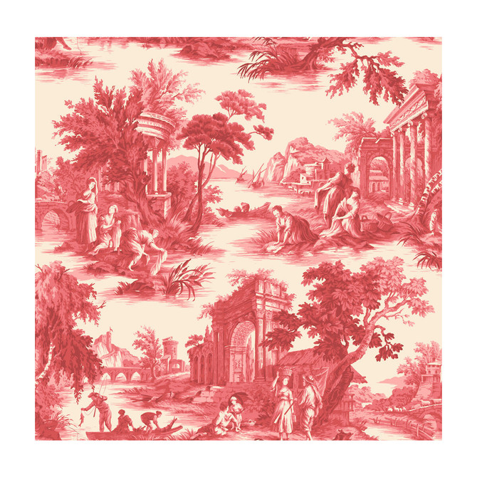 Cole & Son Wallcovering Villandry Red Wallcovering PAPER - 100% United Kingdom </p><p>Repeat: H: , V: 26.8 27 - My Fabric Connection -