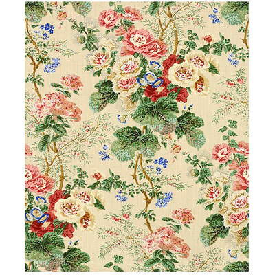 Lee Jofa Fabric Althea Print Pop/S/Cr - LINEN - 100% Thailand LIGHT Horizontal: 26 and Vertical: 31.75 51 - My Fabric Connection -