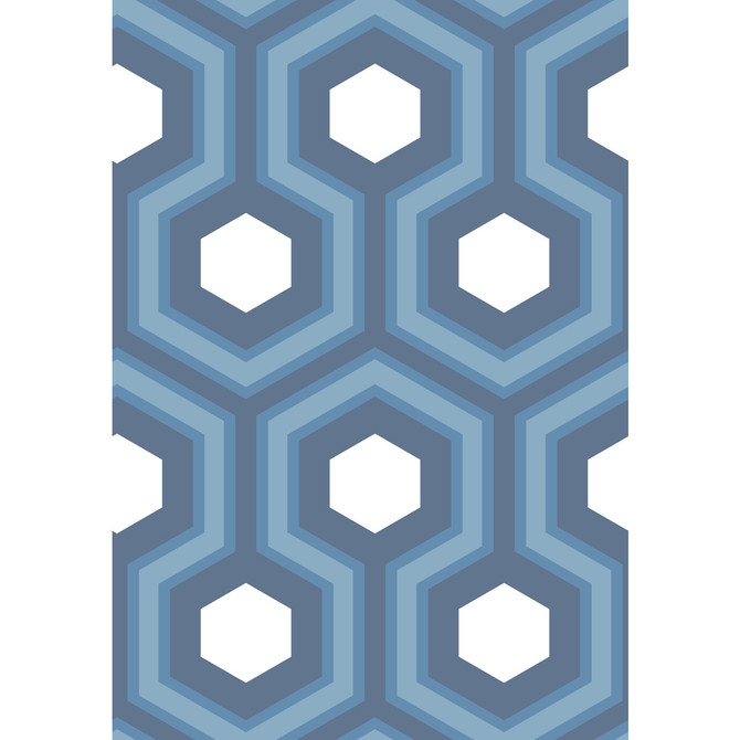 Cole & Son Wallcovering Hicks Grand Blue CONTEMPORARY RESTYLED PAPER - 100% United Kingdom Horizontal: 21 and Vertical: 15 21 - My Fabric Connection -