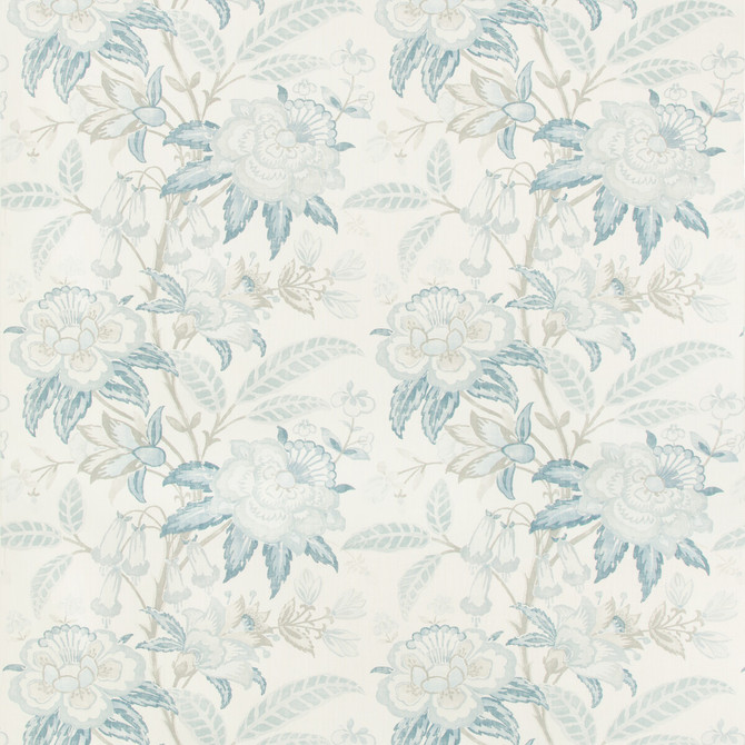 Lee Jofa Fabric Davenport Print Frost Blue WESTPORT LINEN - 100% Thailand MEDIUM Horizontal: 26.25 and Vertical: 24 52.5 - My Fabric Connection -