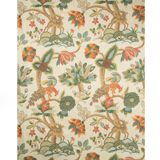 Lee Jofa Fabric Leyland Print Berry/Forest LODGE II PRINTS LINEN - 51%;VISCOSE - 49% Thailand MEDIUM Horizontal: 26.25 and Vertical: 45.99 52.5 - My Fabric Connection -