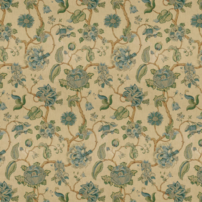 Lee Jofa Fabric Tidewater Block Blue Fabric LINEN - 100% Thailand </p><p>Repeat: H: 16.5, V: 72 49.5 - My Fabric Connection -