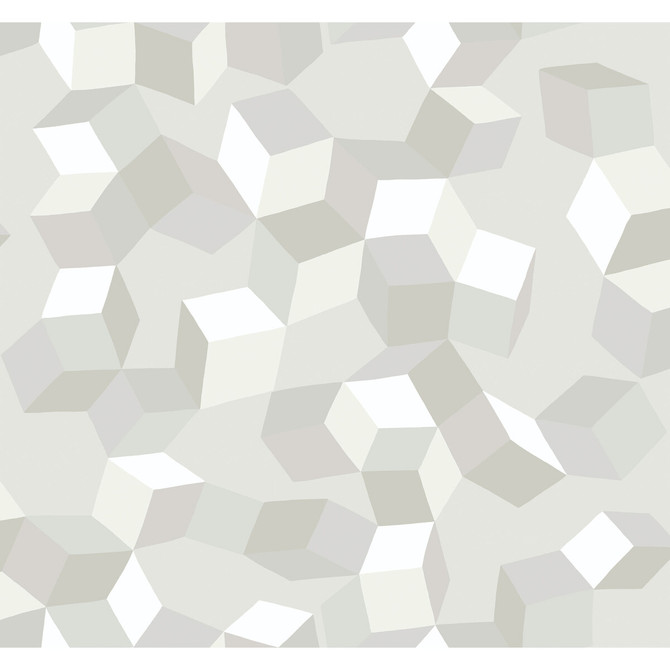 Cole & Son Wallcovering Puzzle White On White COLE & SON GEOMETRIC II PAPER - 100% United Kingdom Horizontal: and Vertical: 25.2 27 - My Fabric Connection -