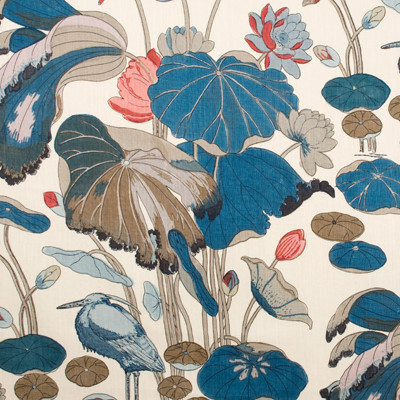 Lee Jofa Fabric Nympheus Print Teal Fabric LINEN - 100% Thailand </p><p>Repeat: H: 25, V: 42 50 - My Fabric Connection -