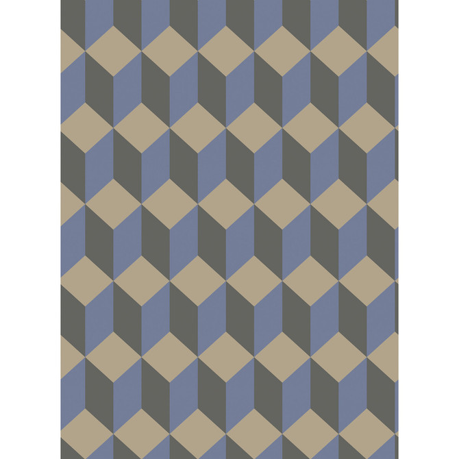 Cole & Son Wallcovering Delano Blue And Black COLE & SON GEOMETRIC II PAPER - 100% United Kingdom Horizontal: and Vertical: 9.5 21 - My Fabric Connection -