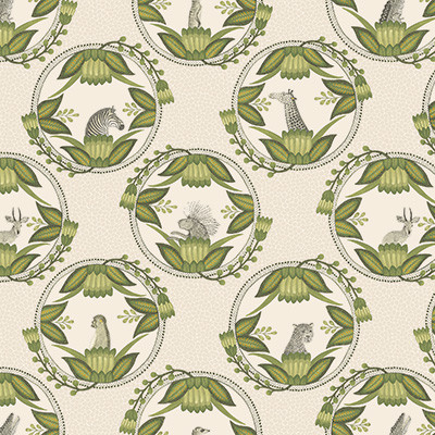 Cole & Son Wallcovering Ardmore Cameos Stone & Green