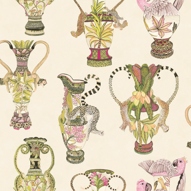 Cole & Son Wallcovering Khulu Vases Cream & Multi Wallcovering PAPER - 100% United Kingdom </p><p>Repeat: H: , V: 27 27 - My Fabric Connection -