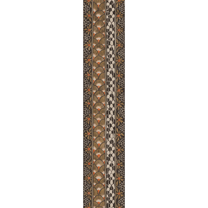 Cole & Son Wallcovering Ardmore Border Black & Burnt Orange COLE & SON ARDMORE PAPER - 100% United Kingdom Horizontal: and Vertical: 20.5 4 - My Fabric Connection -