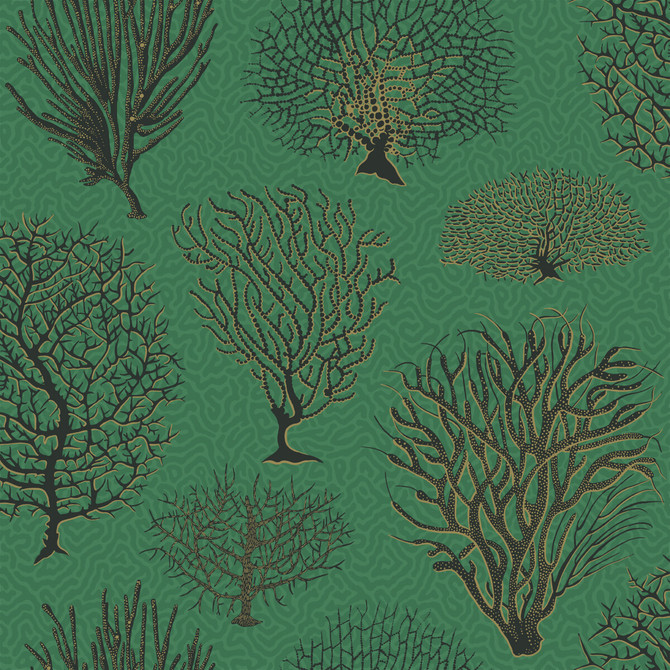 Cole & Son Wallcovering Seafern Emerald COLE & SON CURIO PAPER - 100% United Kingdom Horizontal: and Vertical: 20.5 20.5 - My Fabric Connection -