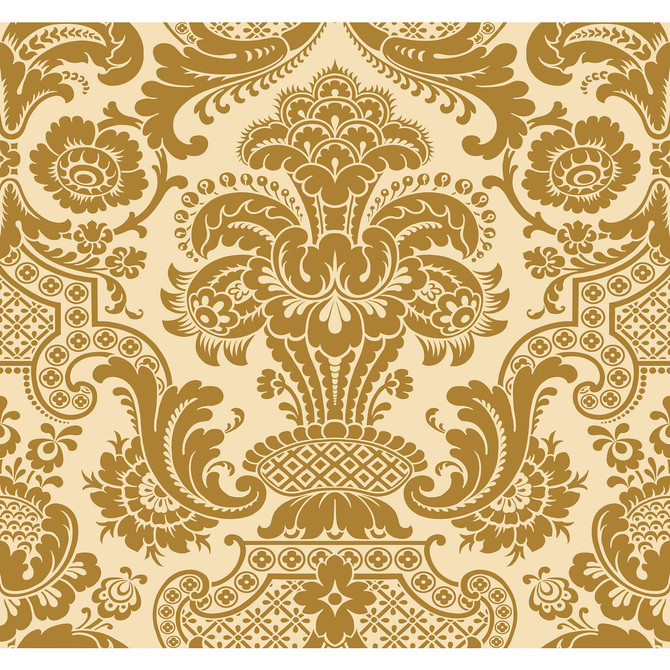 Cole & Son Wallcovering Carmen Cs Gold COLE & SON MARIINSKY DAMASK PAPER - 100% United Kingdom Horizontal: and Vertical: 25.25 27 - My Fabric Connection -
