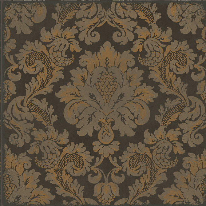 Cole & Son Wallcovering Stravinsky Charcoal & Bronze COLE & SON MARIINSKY DAMASK PAPER - 100% United Kingdom - Horizontal: - and Vertical: 20.5 20.5 - My Fabric Connection -