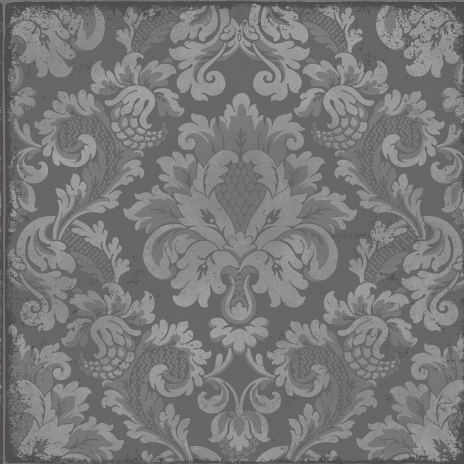 Cole & Son Wallcovering Stravinsky Silver COLE & SON MARIINSKY DAMASK PAPER - 100% United Kingdom Horizontal: and Vertical: 20.5 20.5 - My Fabric Connection -