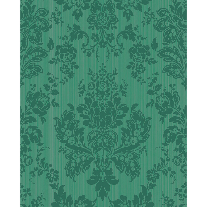 Cole & Son Wallcovering Giselle Forest Green COLE & SON MARIINSKY DAMASK PAPER - 100% United Kingdom Horizontal: and Vertical: 25.25 20.5 - My Fabric Connection -