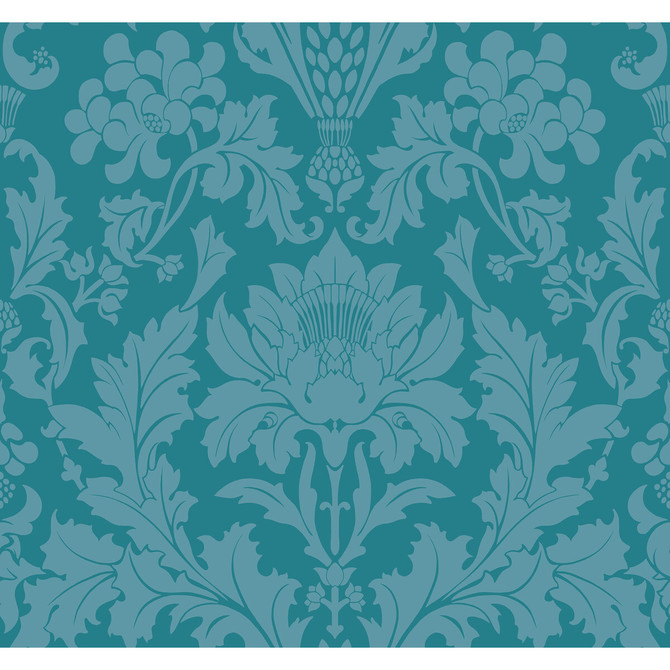 Cole & Son Wallcovering Fonteyn Teal Wallcovering PAPER - 100% United Kingdom </p><p>Repeat: H: , V: 25.25 27 - My Fabric Connection -