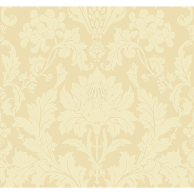 Cole & Son Wallcovering Fonteyn Vintage Yellow COLE & SON MARIINSKY DAMASK PAPER - 100% United Kingdom Horizontal: and Vertical: 25.25 27 - My Fabric Connection -