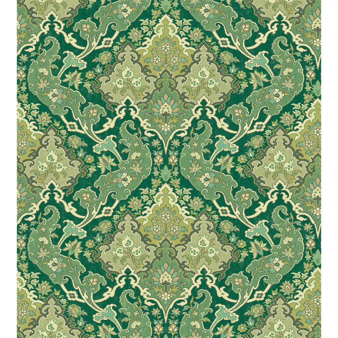 Cole & Son Wallcovering Pushkin Forest Green COLE & SON MARIINSKY DAMASK PAPER - 100% United Kingdom Horizontal: and Vertical: 15 27 - My Fabric Connection -