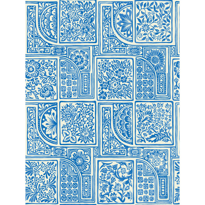 Cole & Son Wallcovering Bellini Blue & White Wallcovering PAPER - 100% United Kingdom </p><p>Repeat: H: , V: 27.5 20.5 - My Fabric Connection -