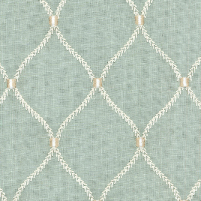 Williamsburg Fabric Deane Embroidery Shore 700095 - 70% Rayon 30% Linen Embroid:100% Rayon INDIA 39000 Horizontal: 4.25 and Vertical: 6.25 54 - My Fabric Connection -