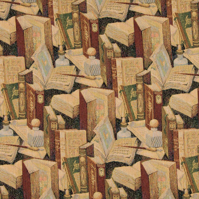 Charlotte Fabric 1008 Library Themes of Tapestry II 52% Cotton, 48% Polyester Asia Exceeds 100,000 Wyzenbeek Rubs (Heavy Duty) Horizontal: 12.5" x Vertical: 15" 54 Inches - My Fabric Connection -