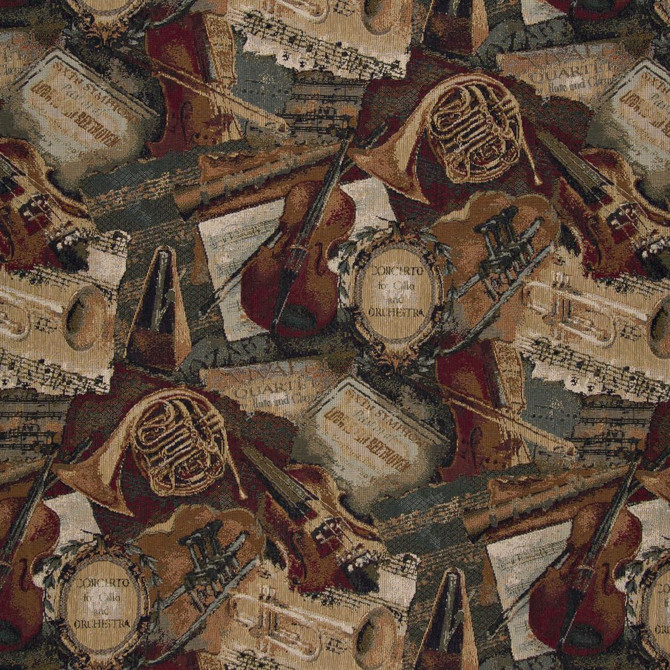 Charlotte Fabric 1010 Music Hall Themes of Tapestry II 52% Cotton, 48% Polyester Asia Exceeds 120,000 Wyzenbeek Rubs (Heavy Duty) </p><p>Repeat: Horizontal: 27" x Vertical: 28.5" 54 Inches - My Fabric Connection -