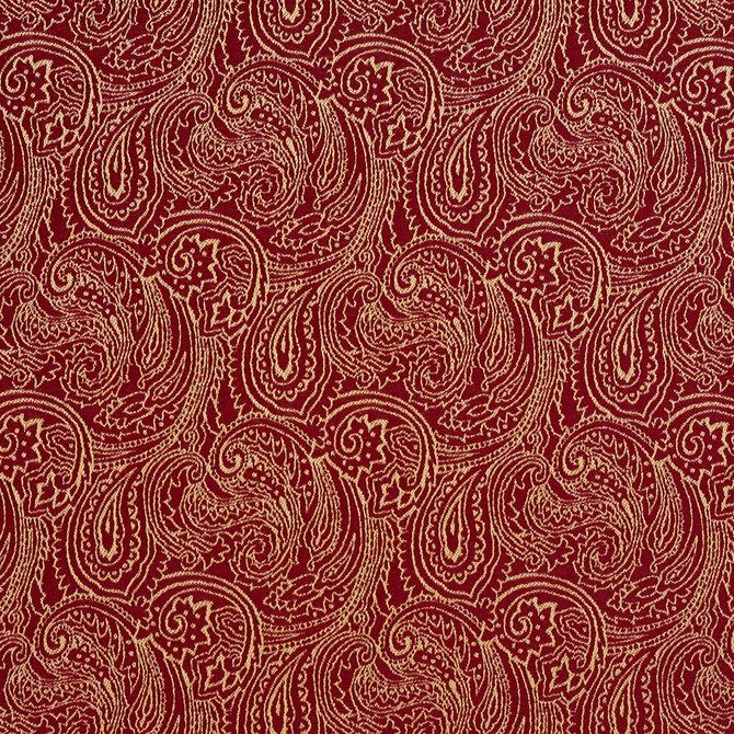 Charlotte Fabric 2634 Crimson/Paisley Uptown Jacquards VI 100% Woven Polyester Asia Exceeds 80,000 Wyzenbeek Rubs (Heavy Duty) </p><p>Repeat: Horizontal: 6.75 " x Vertical: 7.5" 54 Inches - My Fabric Connection -